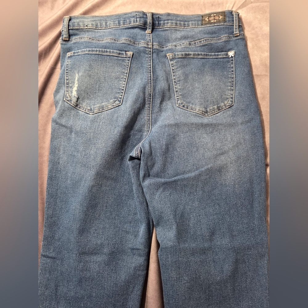 Nanette Lepore Belle High Rise Slim Straight Blue Denim Jeans Sz 8 EUC - Picture 8 of 9